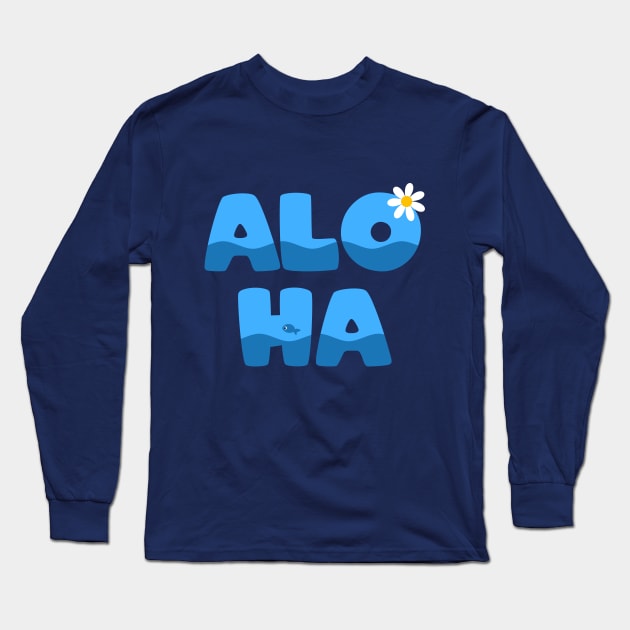 Aloha Hawaii Surfing With Hawaiian Jumping Fish Long Sleeve T-Shirt by Bumblebeast